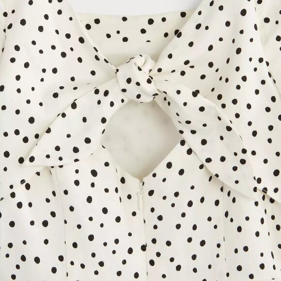 LOFT Polka Dot Puff Sleeve Dress– Size 6 - Picture 6 of 7